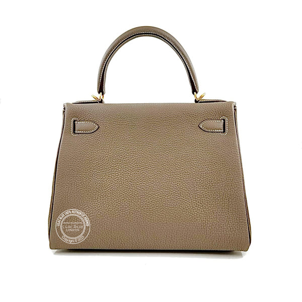 Hermès Kelly 28cm Etoupe Togo GHW