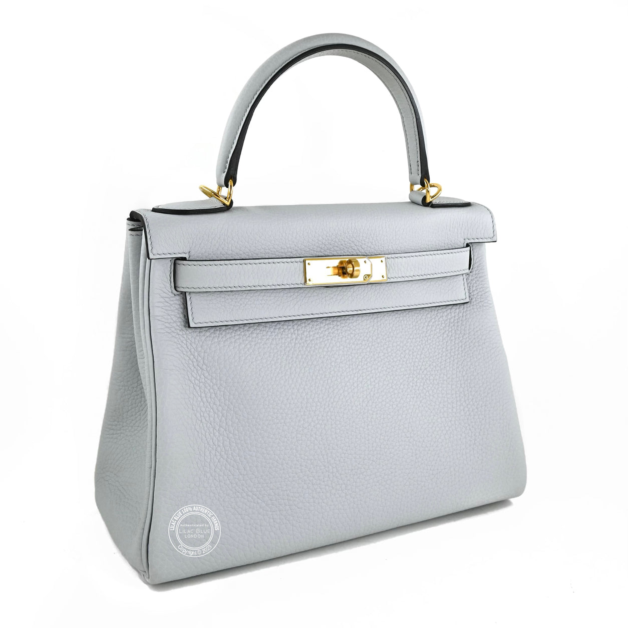 Hermès Kelly 28cm Bleu Pale Clemence GHW