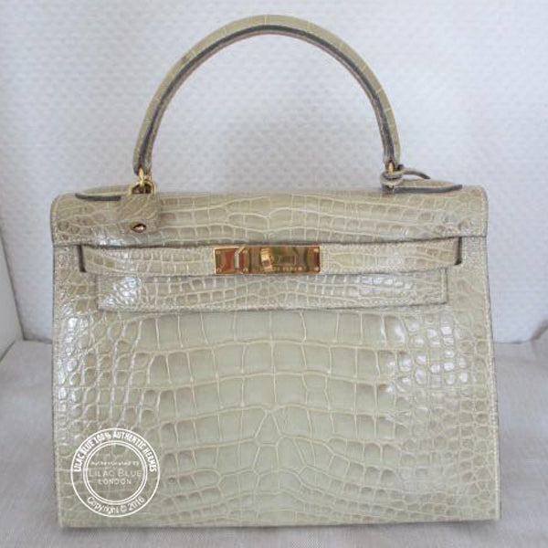 Hermès Kelly 28cm Himalaya Matte Alligator GHW - Vintage