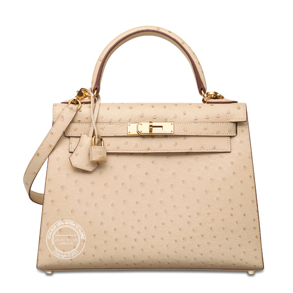 Hermès Kelly 28cm Parchemin Ostrich GHW