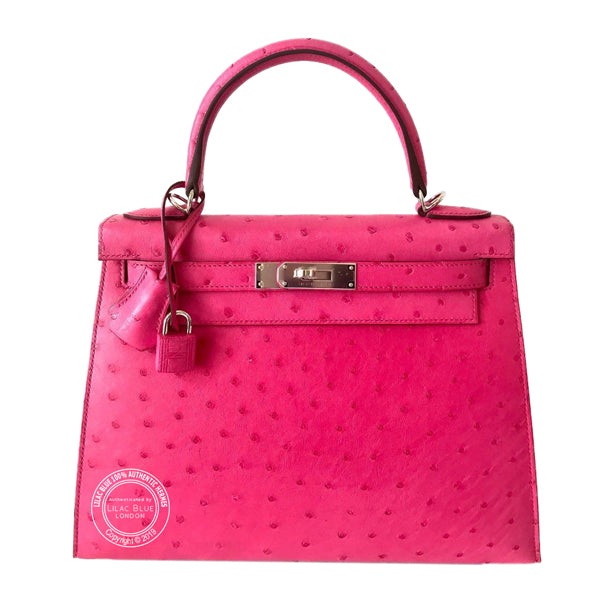 Hermès Kelly 28cm Rose Tyrien Ostrich PHW