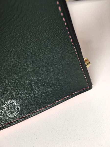 Hermès Kelly 28cm Rose Confetti/Vert Titian HSS Chèvre GHW