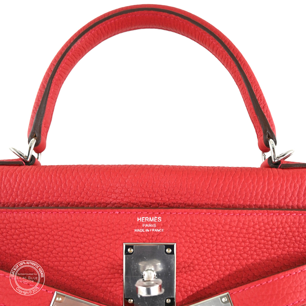 Hermes Kelly 28cm Vermillion Togo PHW