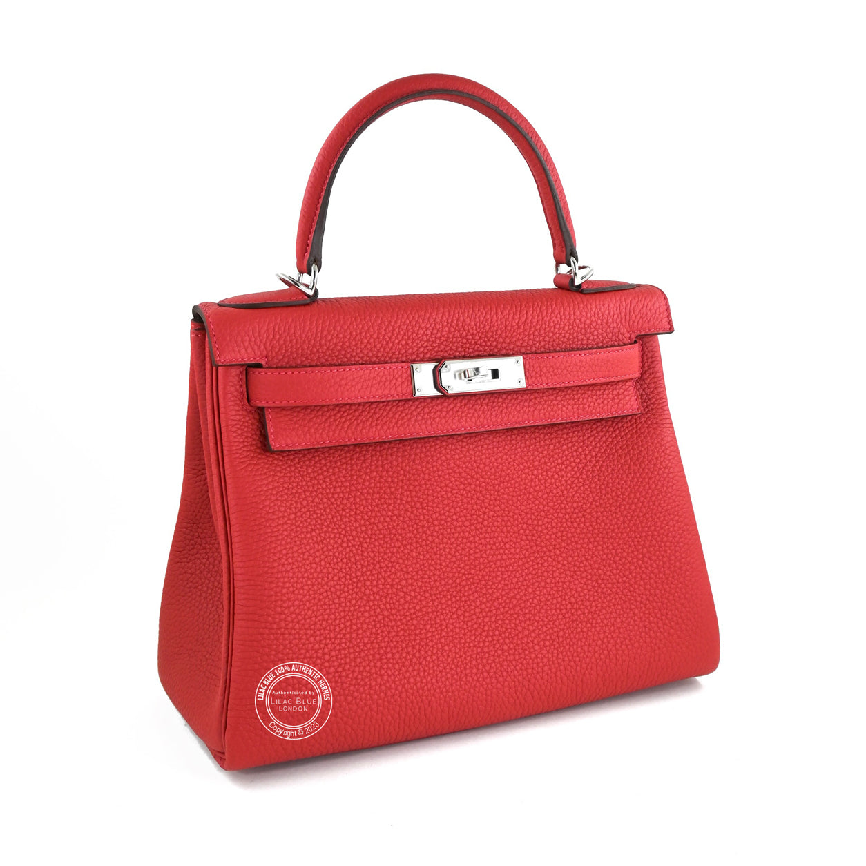 Hermes Kelly 28cm Vermillion Togo PHW
