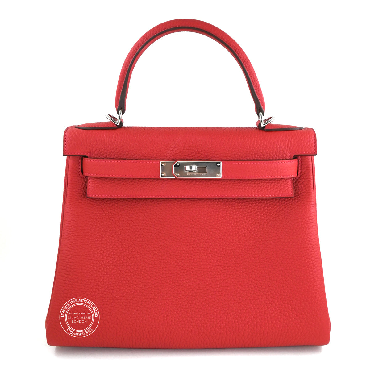 Hermes Kelly 28cm Vermillion Togo PHW
