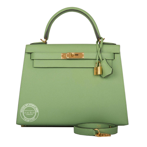 Hermès Kelly 28cm Vert Criquet Epsom GHW