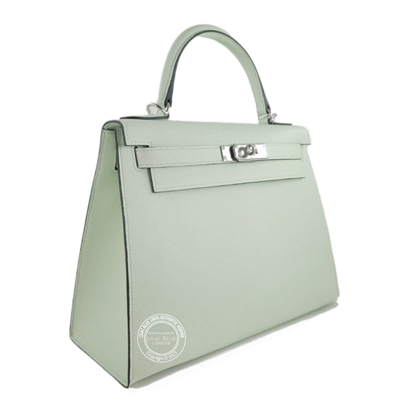 Hermes Kelly 28cm Vert Fizz Epsom PHW