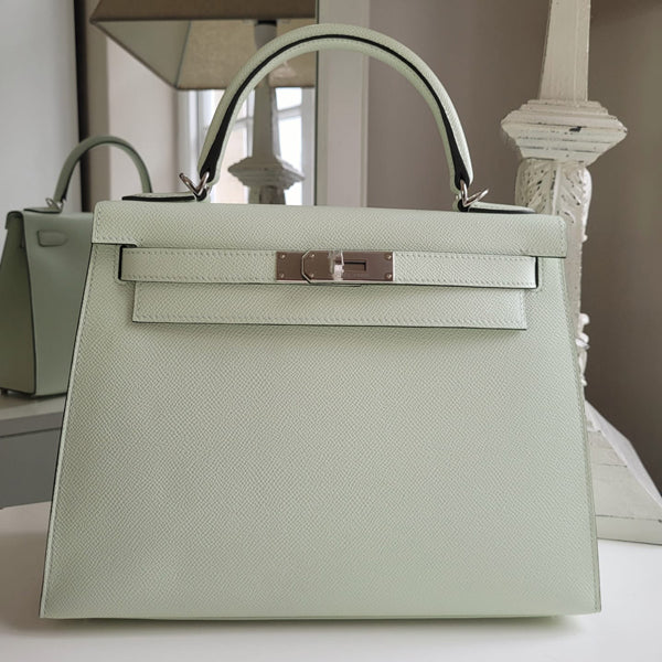 Hermes Kelly 28cm Vert Fizz Epsom PHW