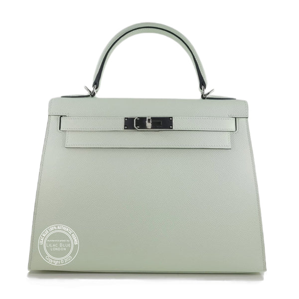 Hermes Kelly 28cm Vert Fizz Epsom PHW