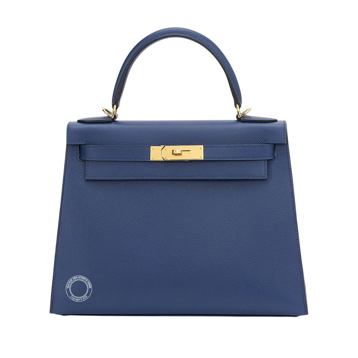 Kelly 28 Bleu Saphir Epsom leather gold hardware