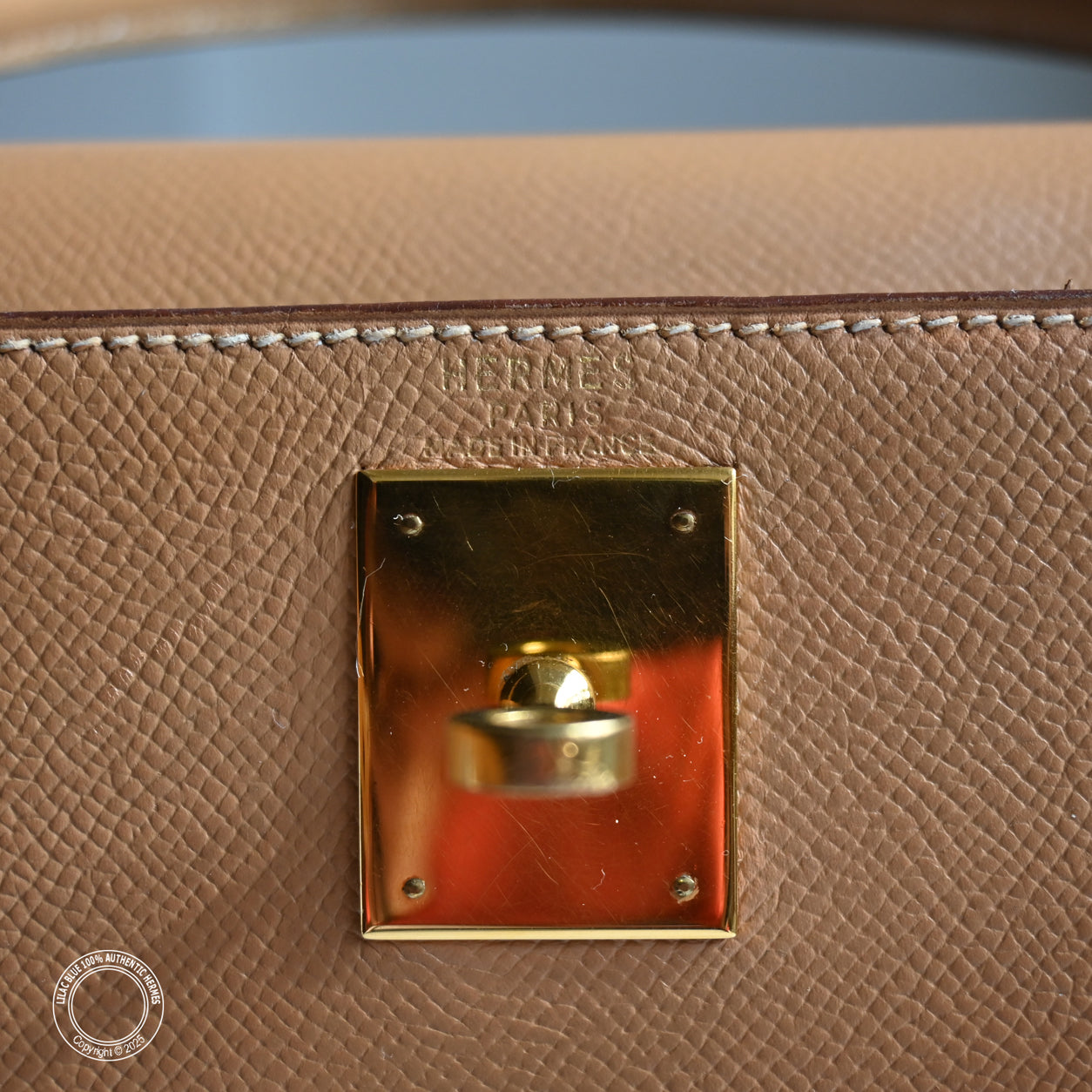 Hermès Kelly 28cm Natural Courchevel GHW - Vintage