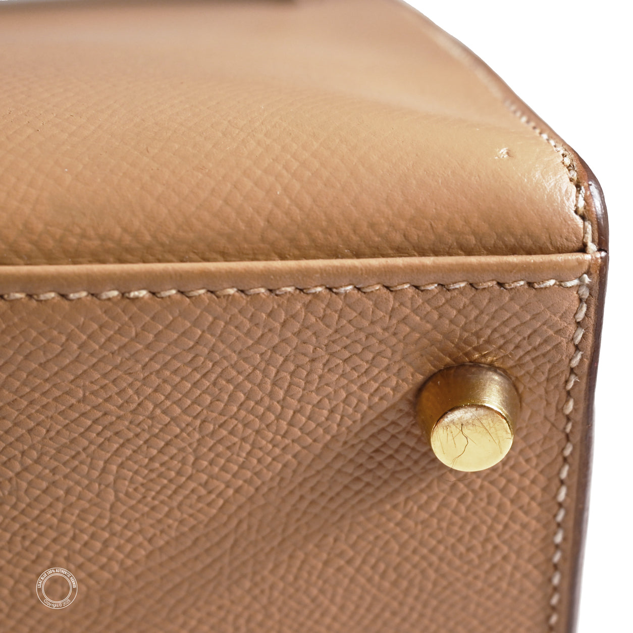 Hermès Kelly 28cm Natural Courchevel GHW - Vintage