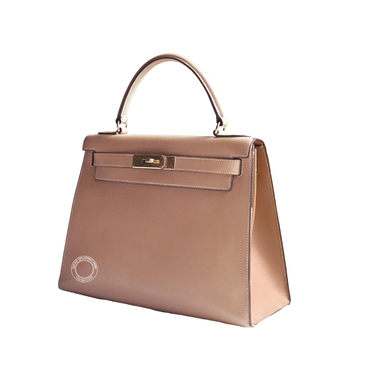 Hermès Kelly 28cm Natural Courchevel GHW - Vintage