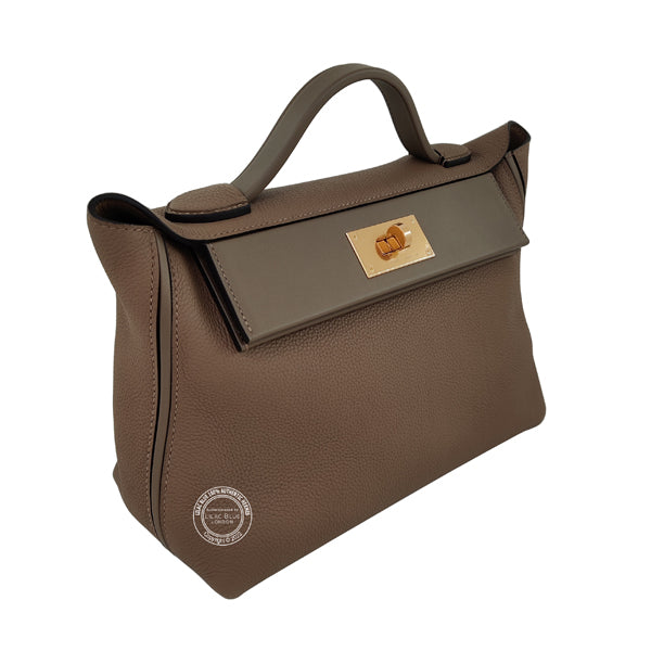 Hermès 24/24 29cm Beige de Weimar/Etoupe Maurice/Swift GHW