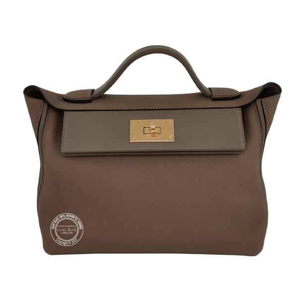 Hermès 24/24 29cm Beige de Weimar/Etoupe Maurice/Swift GHW