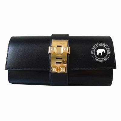 Hermès Medor Clutch 29cm Black Box GHW