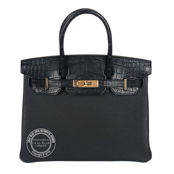 Hermès Birkin 30cm Black Touch Alligator/Novillo GHW