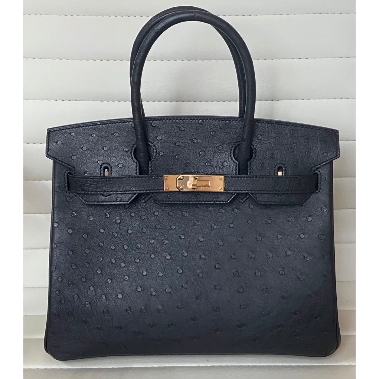 Hermès Birkin 30cm Black Ostrich RGHW