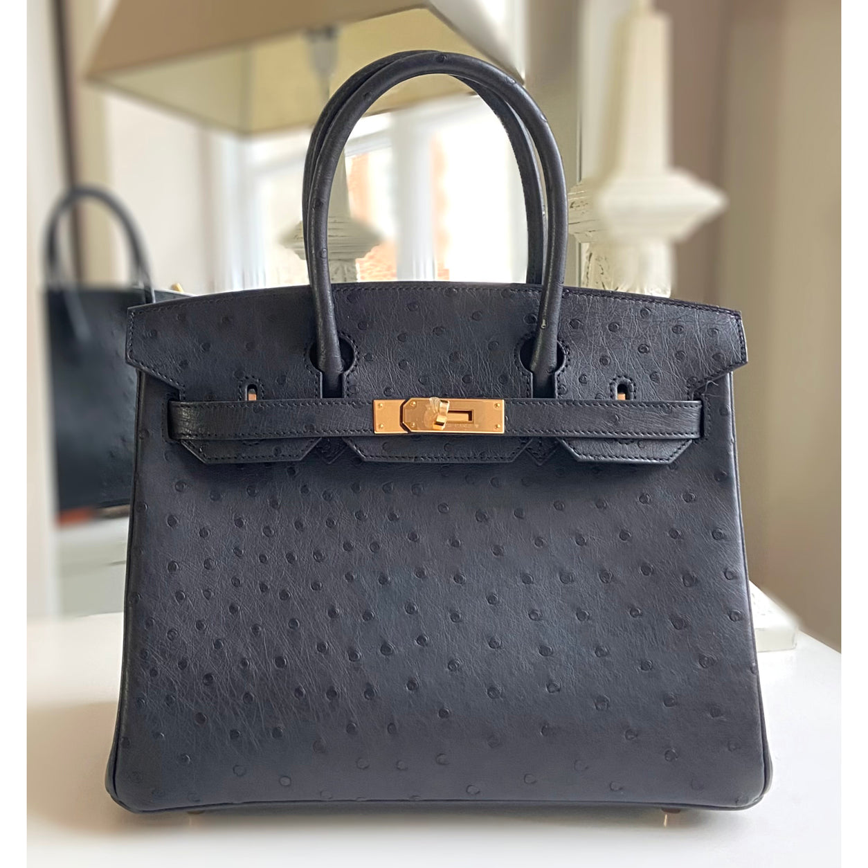 Hermès Birkin 30cm Black Ostrich RGHW