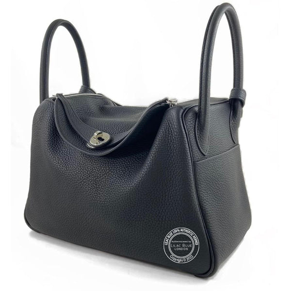 Hermès Lindy 30cm Black Clemence PHW