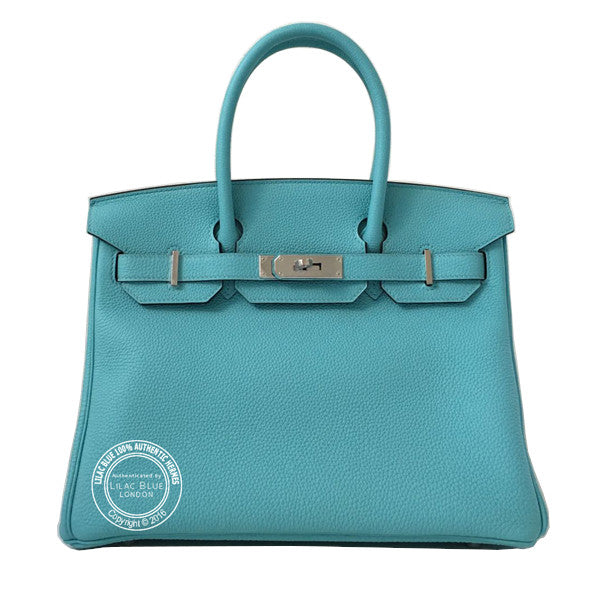 Hermès Birkin 30cm Bleu Atoll Togo PHW