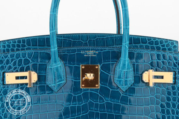 Hermès Birkin 30cm Bleu Izmir/Bleu Colvert HSS Shiny Croc GHW