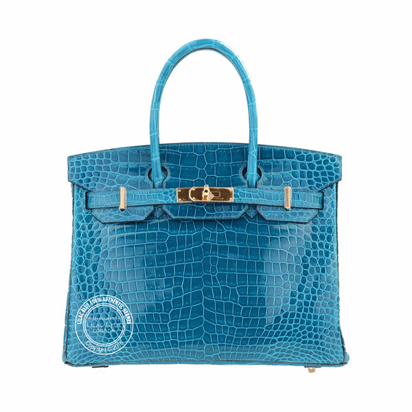 Hermès Birkin 30cm Bleu Izmir/Bleu Colvert HSS Shiny Croc GHW