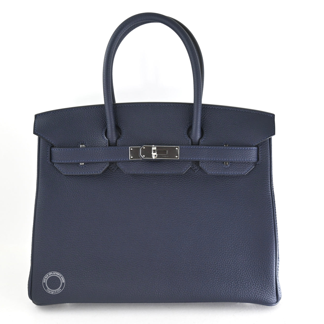 Hermès Birkin 30cm Bleu Nuit/Orange Poppy Verso Togo PHW