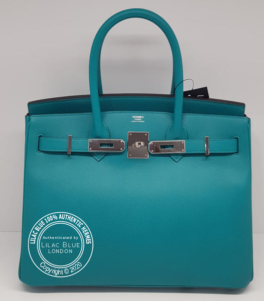 Hermès Birkin 30cm Bleu Paon Epsom PHW