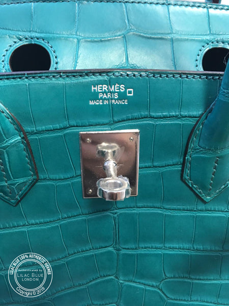 Hermès Birkin 30cm Bleu Paon Matte Alligator PHW