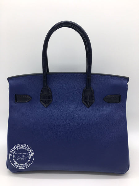 Hermes Birkin 30cm Bleu Saphir/Bleu Marine Touch Alligator/Novillo RGHW