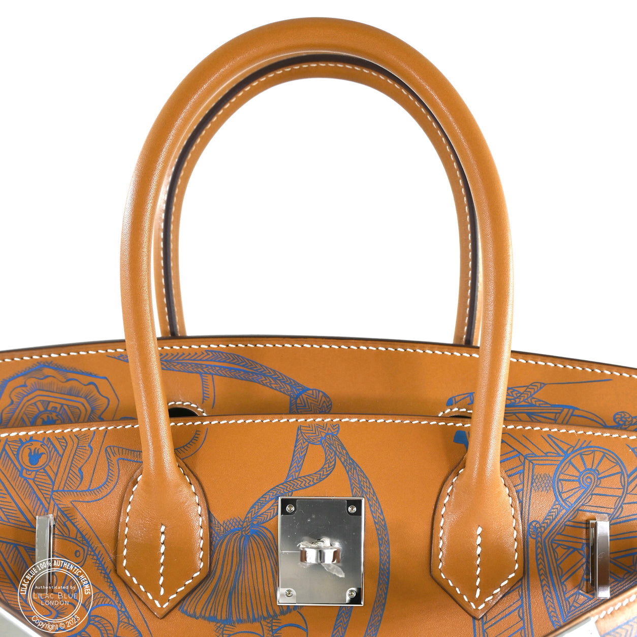 Hermès Birkin 30cm Bleu Zanzibar/Natural Sable Swift PHW Zouaves Limited Edition