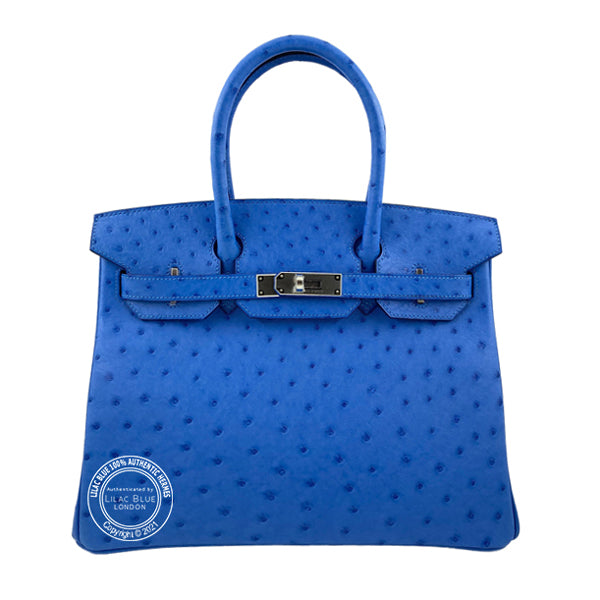 Hermes Birkin 30cm Bleuet Ostrich PHW