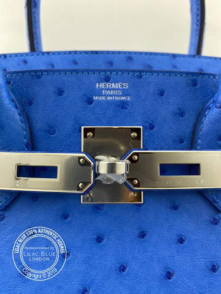 Hermes Birkin 30cm Bleuet Ostrich PHW