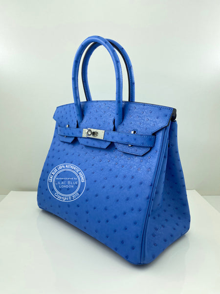 Hermes Birkin 30cm Bleuet Ostrich PHW