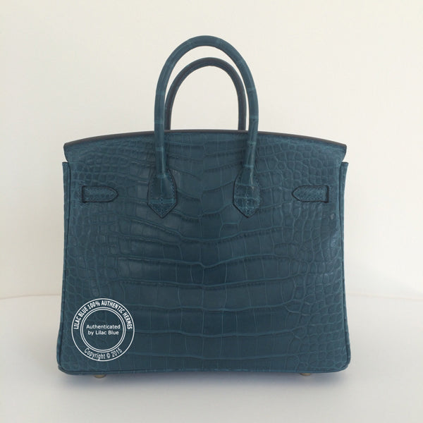 Hermès Birkin 30cm Bleu Colvert Matte Alligator GHW