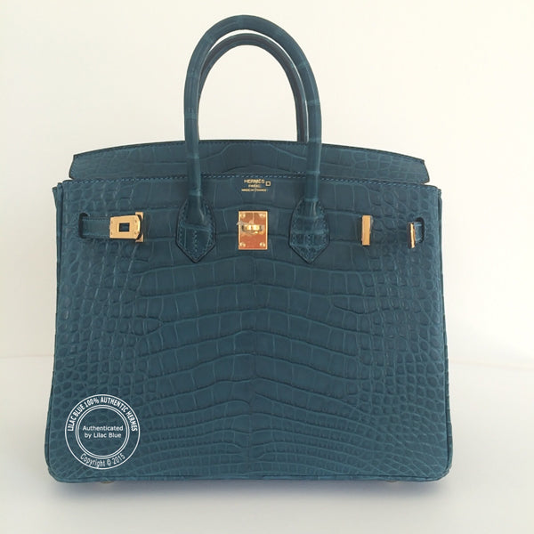 Hermès Birkin 30cm Bleu Colvert Matte Alligator GHW