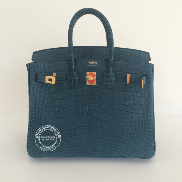 Hermès Birkin 30cm Bleu Colvert Matte Alligator GHW