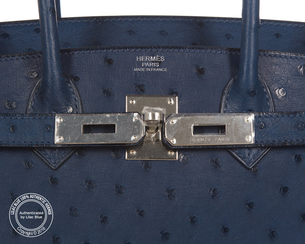 Hermès Birkin 30cm Bleu Iris Birkin Ostrich PHW