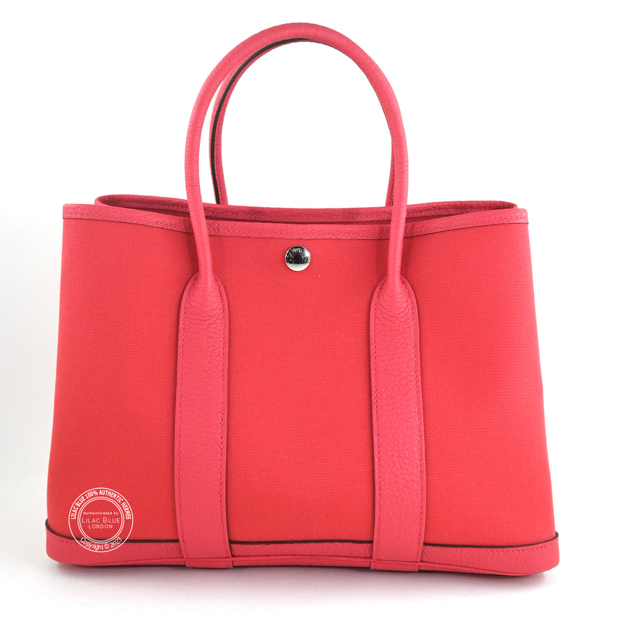 Hermès Garden Party 30cm Bougainvillea Canvas/Leather PHW