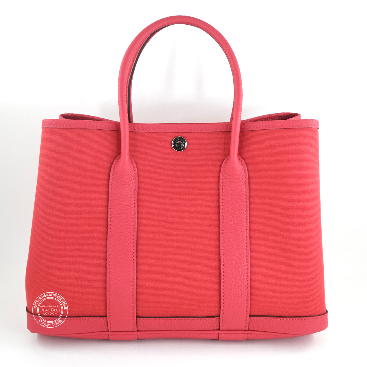 Hermès Garden Party 30cm Bougainvillea Canvas/Leather PHW