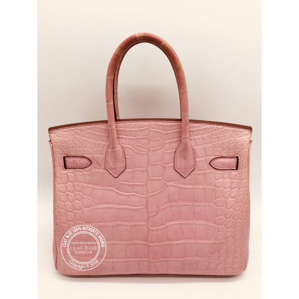 Hermès Birkin 30cm Bubblegum Pink Matte Alligator PHW - Preloved