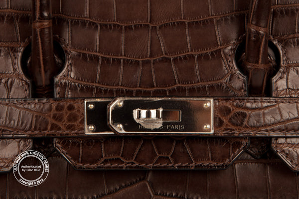 Hermès Birkin 30cm Ebene Matte Croc PHW