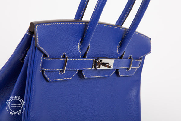 Hermès Birkin 30cm Bleu Electrique Epsom PHW - Preloved