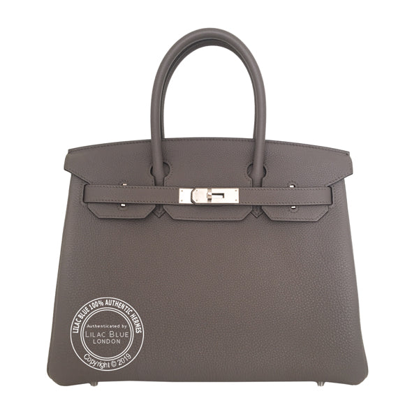 Hermès Birkin 30cm Etain Togo PHW