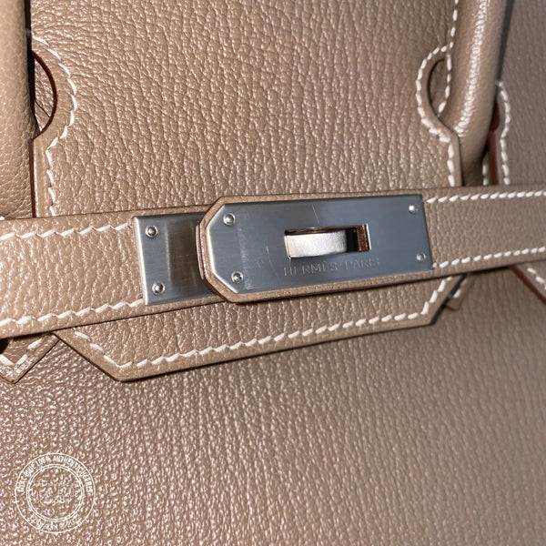 Hermes Birkin 30cm Etoupe/Vert Anis HSS Chevre BPHW - Preloved