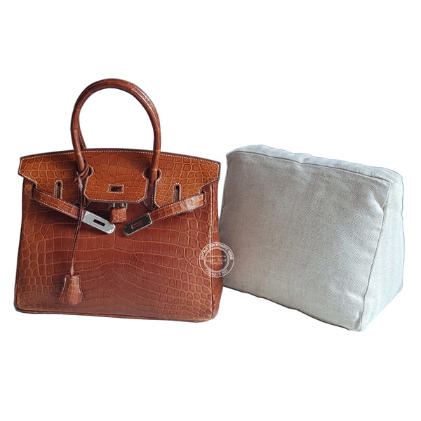 Hermès Birkin 30cm Fauve Matte Croc PHW - Preloved