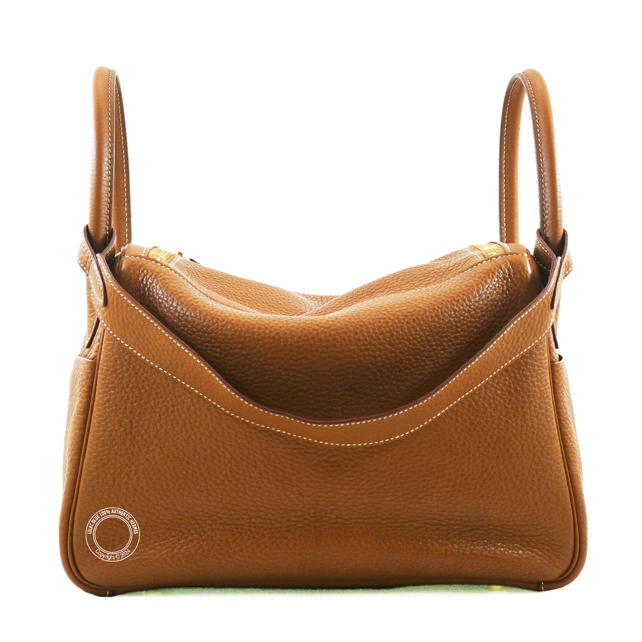 Hermès Lindy 30cm Gold/Rouge Tomate Verso Clemence GHW