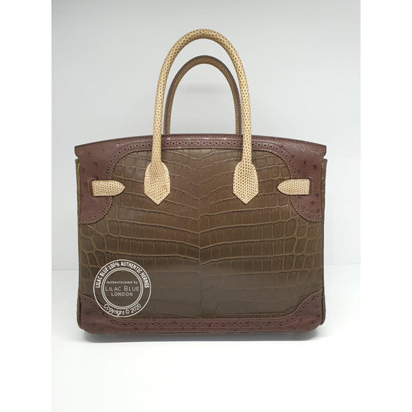 Hermès Birkin 30cm Grand Marriage Ghillies Permabrass - Preloved