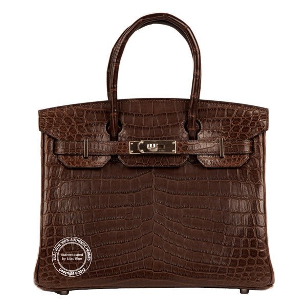 Hermès Birkin 30cm Ebene Matte Croc PHW
